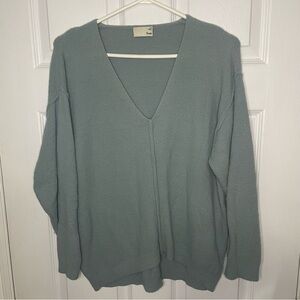 Aritzia Wilfred Free Baby Blue Cozy Pullover V-Neck Sweater Extra Small